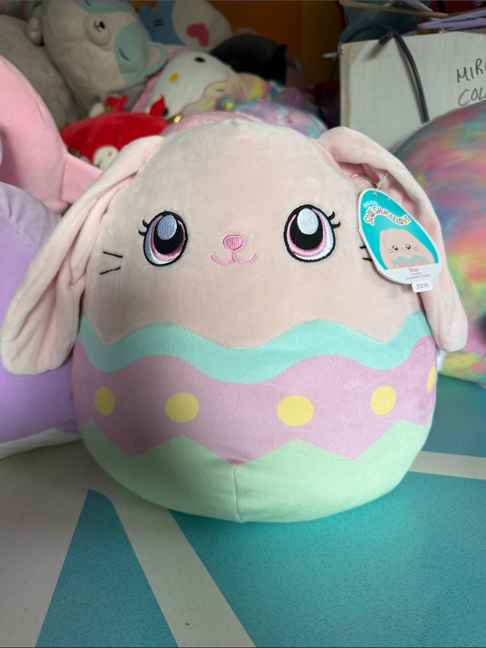 Squishmallows Pastel Pink Bunny Egg Plush - Bop 12” NWT